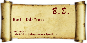 Bedi Dénes névjegykártya
