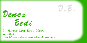 denes bedi business card